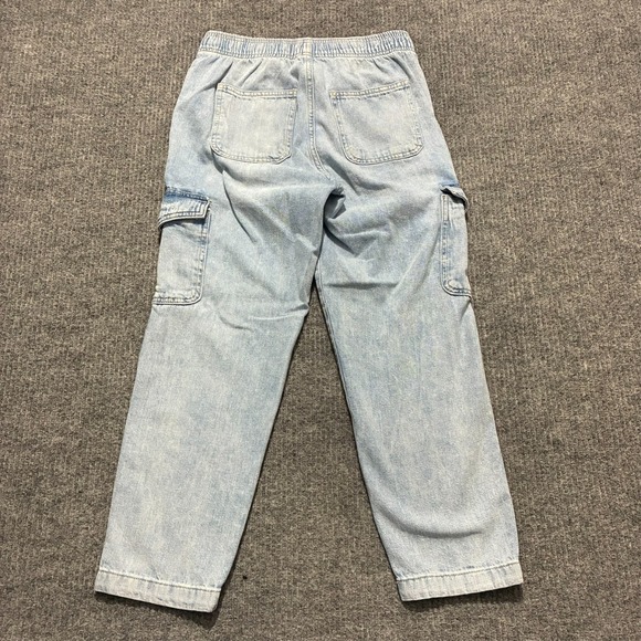 Gap Denim Easy Jeans Womens Cargo Size XS Blue Pull On Elastic Waist Mid Rise - Picture 8 of 9